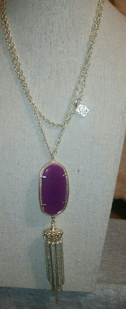 Authentic Kendra Scott 'Rayne' Pink/Maroon Necklac